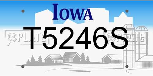 T5246S Iowa License Plate