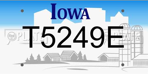 T5249E Iowa License Plate