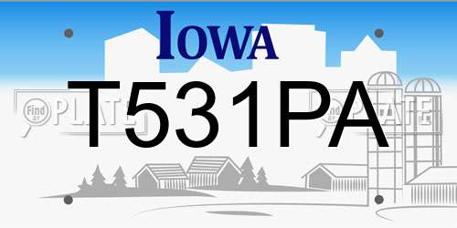 T531PA Iowa License Plate