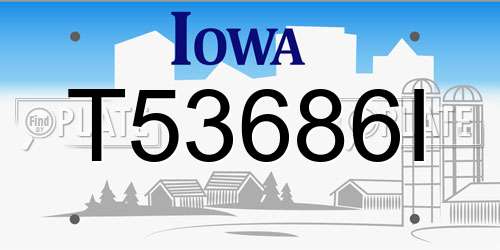 T53686I Iowa License Plate