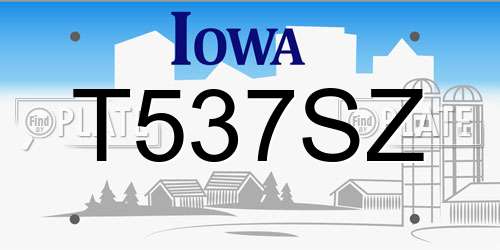 T537SZ Iowa License Plate
