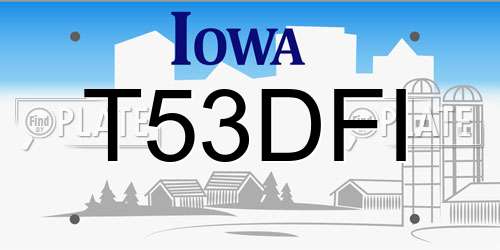 T53DFI Iowa License Plate