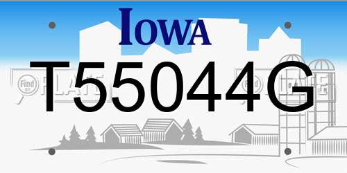 T55044G Iowa License Plate