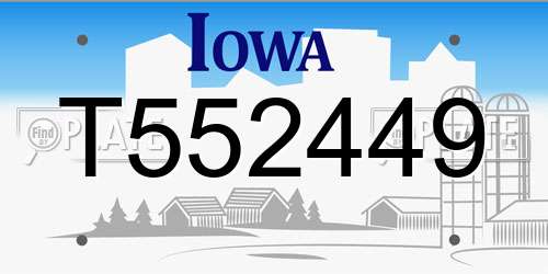 T552449 Iowa License Plate