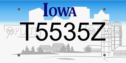 T5535Z Iowa License Plate