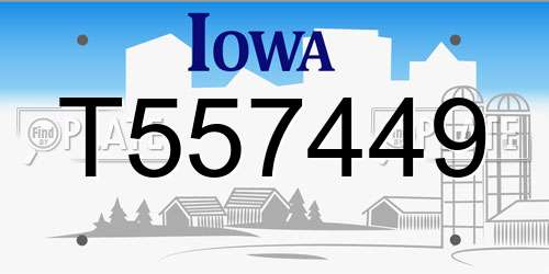 T557449 Iowa License Plate