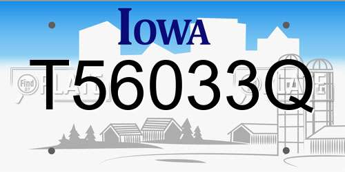 T56033Q Iowa License Plate
