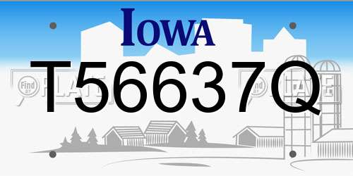 T56637Q Iowa License Plate