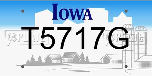T5717G Iowa License Plate