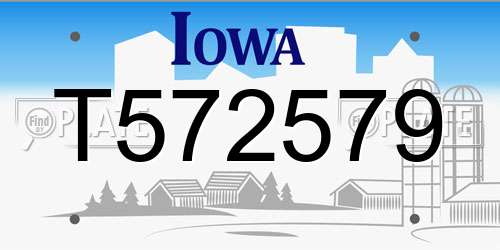 T572579 Iowa License Plate