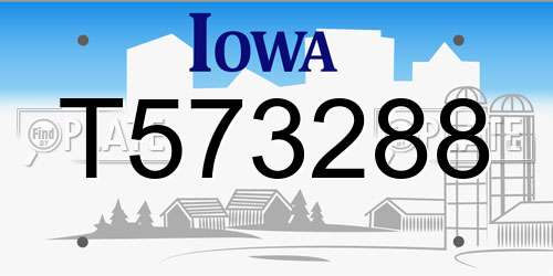 T573288 Iowa License Plate