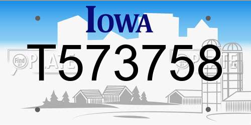 T573758 Iowa License Plate