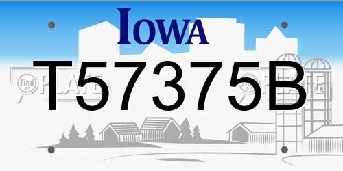 T57375B Iowa License Plate