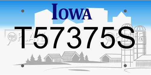T57375S Iowa License Plate