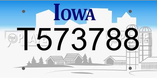 T573788 Iowa License Plate