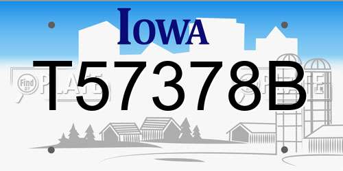 T57378B Iowa License Plate