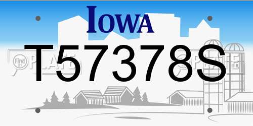 T57378S Iowa License Plate