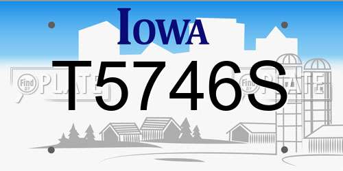 T5746S Iowa License Plate