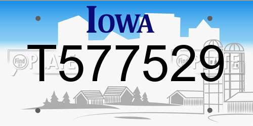 T577529 Iowa License Plate