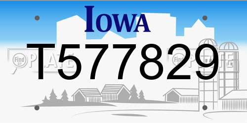 T577829 Iowa License Plate