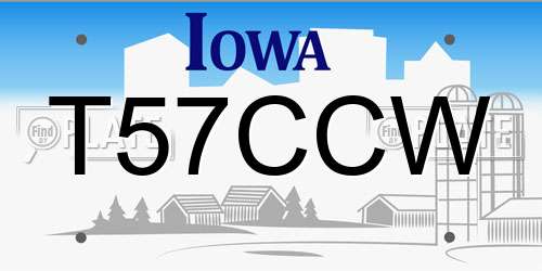 T57CCW Iowa License Plate