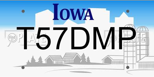 T57DMP Iowa License Plate