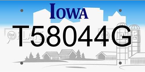 T58044G Iowa License Plate