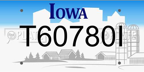 T60780I Iowa License Plate