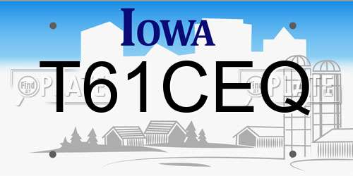T61CEQ Iowa License Plate