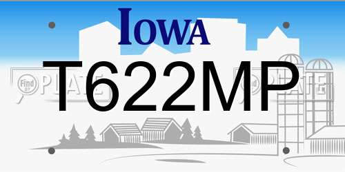 T622MP Iowa License Plate
