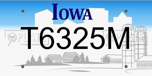 T6325M Iowa License Plate