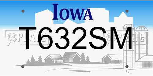 T632SM Iowa License Plate