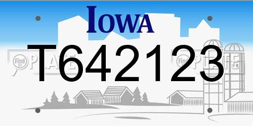 T642123 Iowa License Plate