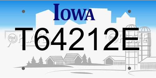 T64212E Iowa License Plate