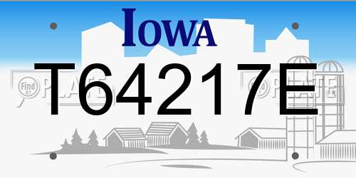 T64217E Iowa License Plate