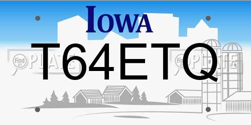 T64ETQ Iowa License Plate
