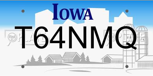 T64NMQ Iowa License Plate