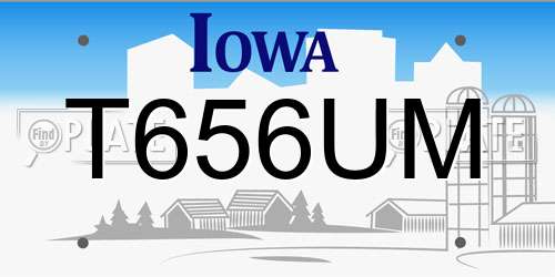 T656UM Iowa License Plate