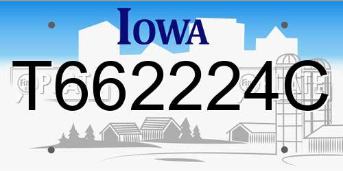 T662224C Iowa License Plate