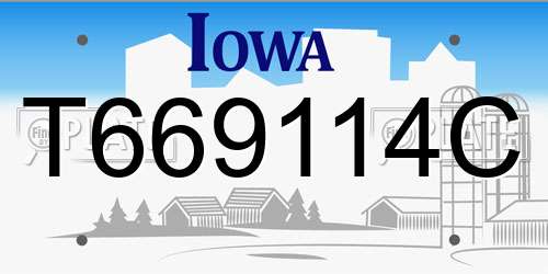T669114C Iowa License Plate