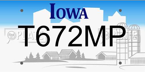 T672MP Iowa License Plate