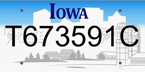 T673591C Iowa License Plate