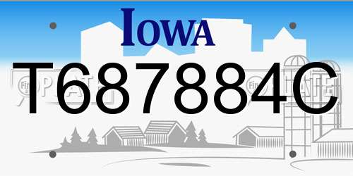 T687884C Iowa License Plate
