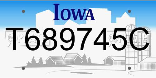 T689745C Iowa License Plate