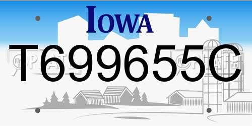 T699655C Iowa License Plate