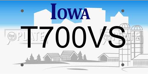 T700VS Iowa License Plate