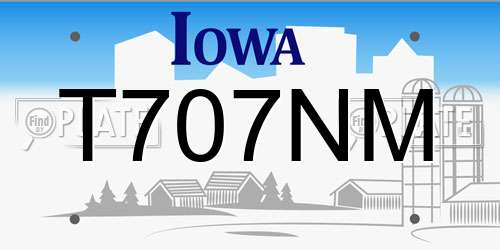 T707NM Iowa License Plate