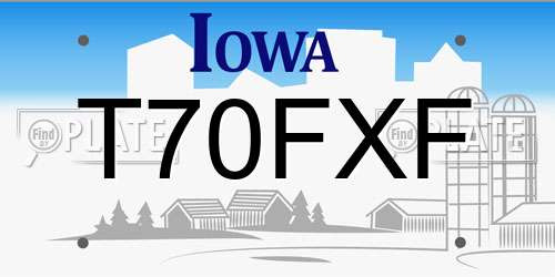 T70FXF Iowa License Plate