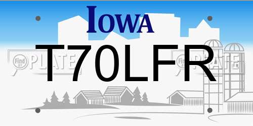 T70LFR Iowa License Plate