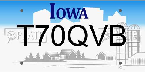 T70QVB Iowa License Plate